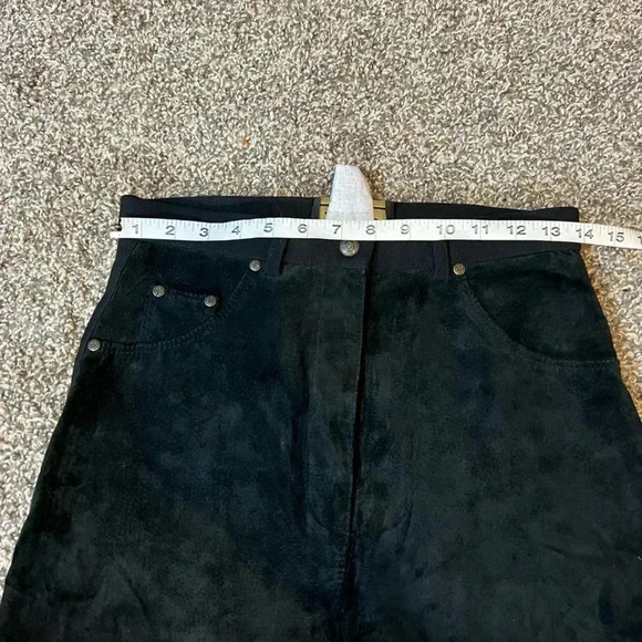 MITCHIE’S PANTS VINTAGE BLACK SUEDE CLASSIC  HIGH WAIST STRETCH SIZE MEDIUM - Picture 10 of 14
